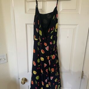 Colorful Fruit wrap around Print Dress